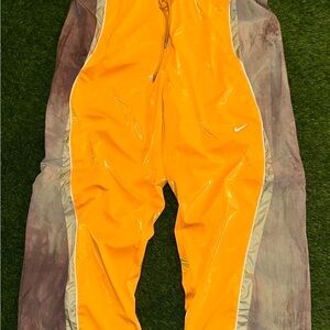 Nike Bright Orange Track Pants with Silver Side Panels